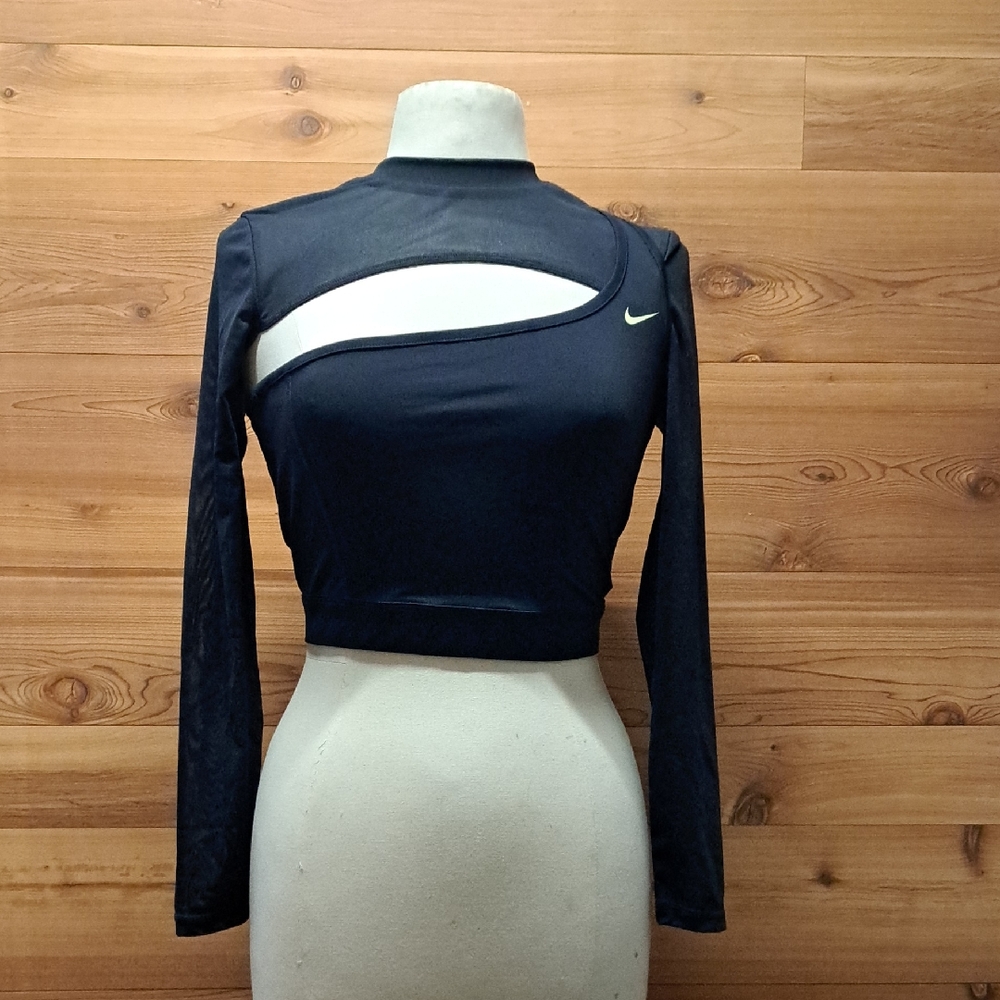 Nike Black Mesh Cutout Crop Top